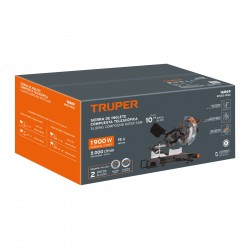 Sierra de inglete 10", 1900W telescópica compuesta, TRUPER